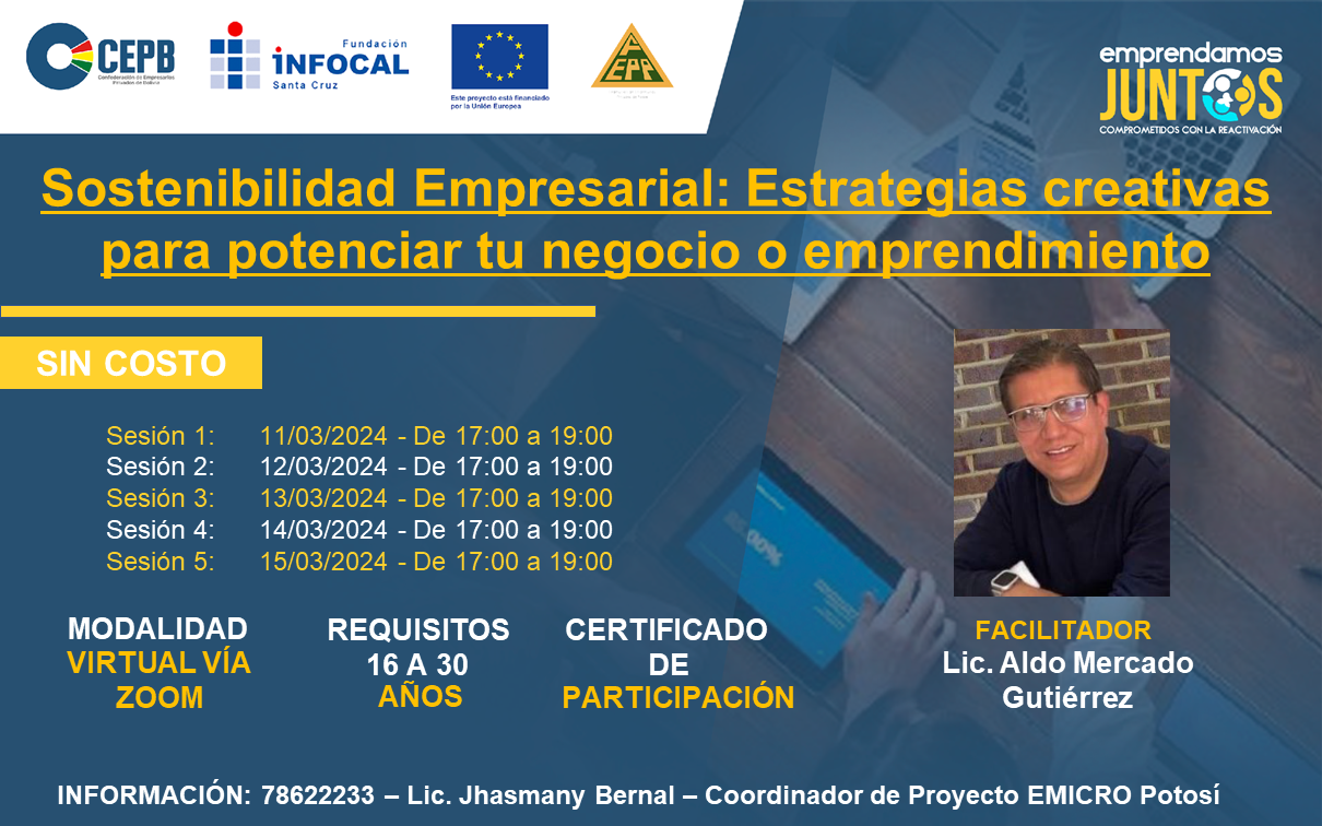 Course Image SOSTENIBILIDAD EMPRESARIAL: ESTRATEGIAS CREATIVAS PARA POTENCIAR TU NEGOCIO O EMPRENDIMIENTO