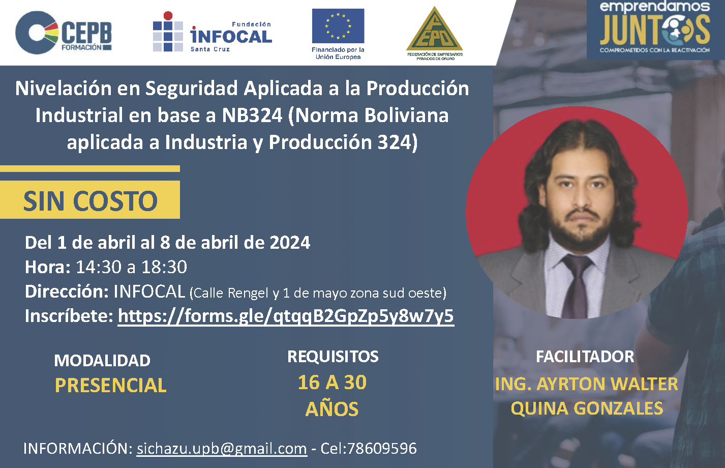 Course Image NIVELACIÓN EN SEGURIDAD APLICADA A LA PRODUCCIÓN INDUSTRIAL EN BASE A NB324(NORMA BOLIVIANA APLICADA A INDUSTRIA Y PRODUCCIÓN 324)