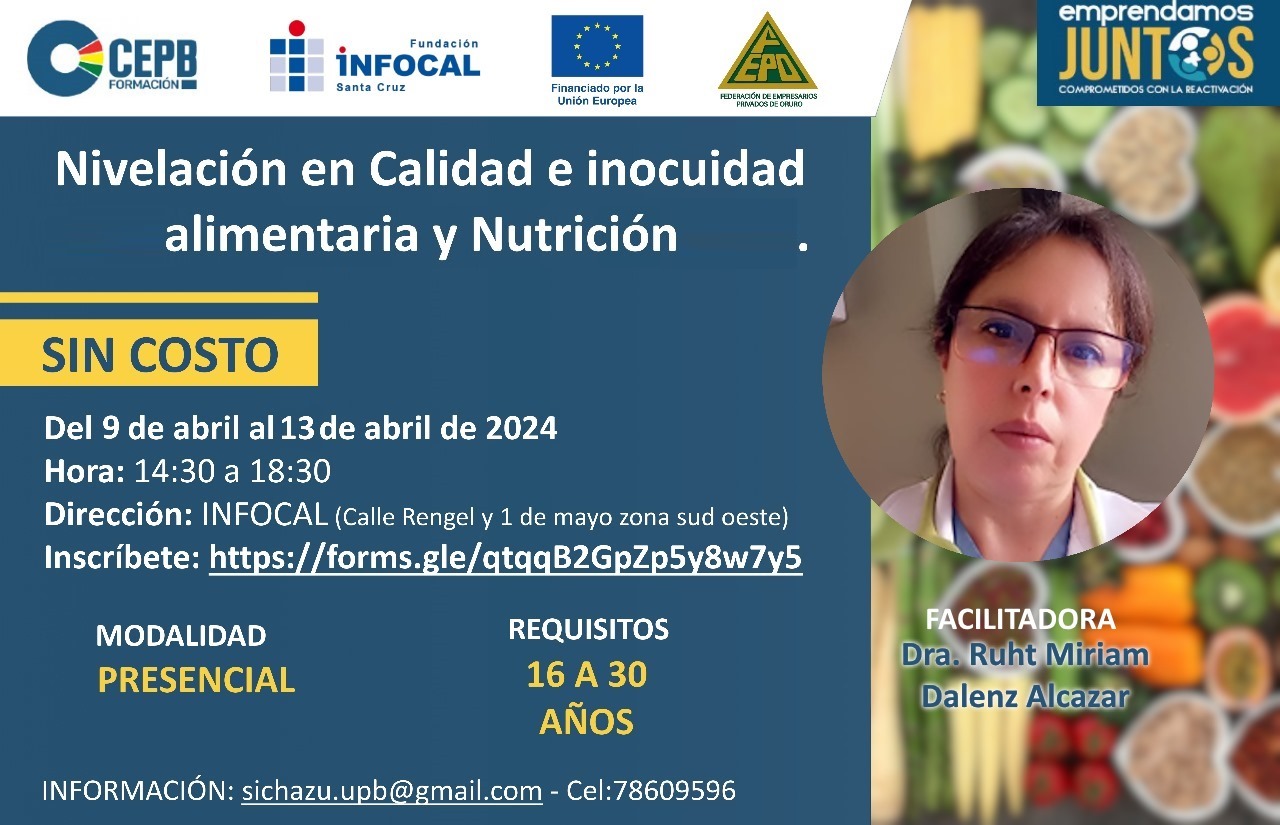 Course Image NIVELACIÓN EN CALIDAD E INOCUIDAD ALIMENTARIA Y NUTRICIÓN.